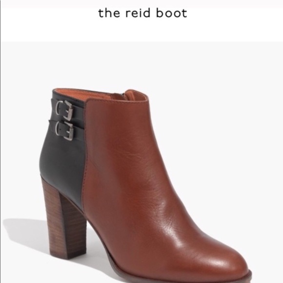 Madewell Reid Black and Tan heeled boot - Picture 2 of 5